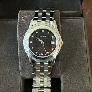 Authentic Gucci Black and Silver Men’s Watch